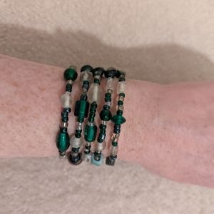 2/$20 Beaded Bracelet handmade with glass beads and stretch to fit